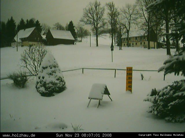 Webcam: Das Wetter in Holzhau am 23.11.2008 Die Webcam Rodelhang / Skilift Holzhau am 23.11.2008 in Holzhau (Erzgebirge)