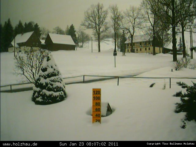 Webcam: Das Wetter in Holzhau am 23.01.2011 Die Webcam Rodelhang / Skilift Holzhau am 23.01.2011 in Holzhau (Erzgebirge)