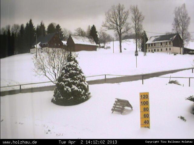 Die Webcam Rodelhang / Skilift Holzhau am 02.04.2013 in Holzhau (Erzgebirge)