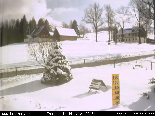 Webcam: Das Wetter in Holzhau am 14.03.2013 Die Webcam Rodelhang / Skilift Holzhau am 14.03.2013 in Holzhau (Erzgebirge)