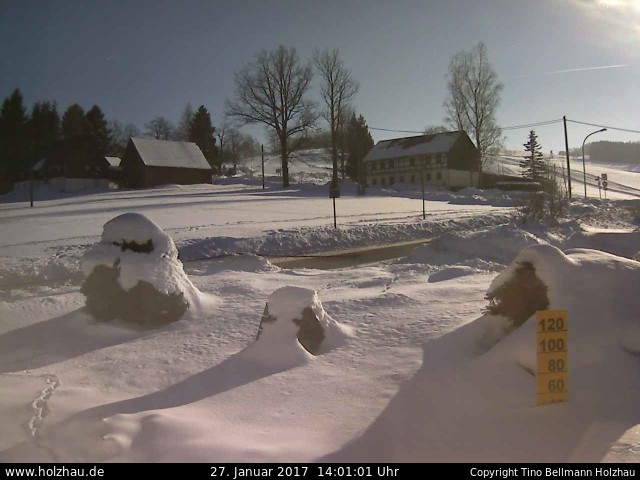 Die Webcam Rodelhang / Skilift Holzhau am 27.01.2017 in Holzhau (Erzgebirge)