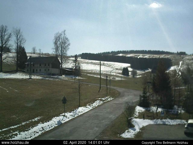 Die Webcam Rodelhang / Skilift Holzhau am 02.04.2020 in Holzhau (Erzgebirge)