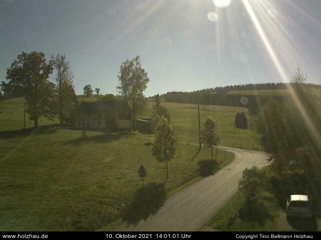 Die Webcam Rodelhang / Skilift Holzhau am 10.10.2021 in Holzhau (Erzgebirge)