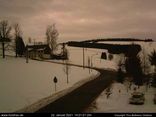 Die Webcam Rodelhang / Skilift Holzhau am 22.01.2021 in Holzhau (Erzgebirge)