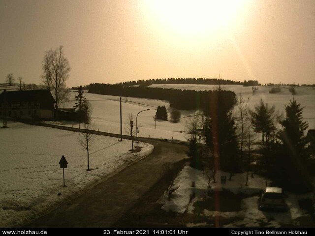 Die Webcam Rodelhang / Skilift Holzhau am 23.02.2021 in Holzhau (Erzgebirge)