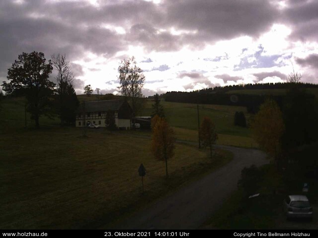 Die Webcam Rodelhang / Skilift Holzhau am 23.10.2021 in Holzhau (Erzgebirge)