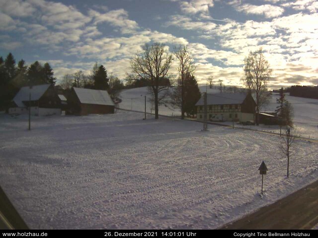 Die Webcam Rodelhang / Skilift Holzhau am 26.12.2021 in Holzhau (Erzgebirge)