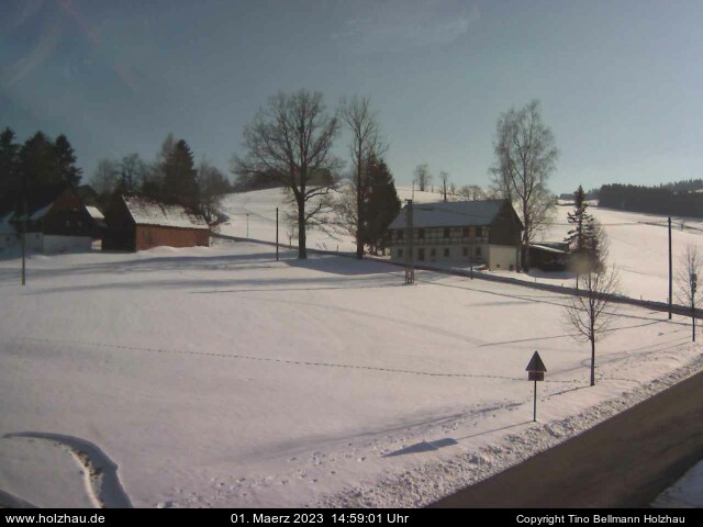 Die Webcam Rodelhang / Skilift Holzhau am 01.03.2023 in Holzhau (Erzgebirge)