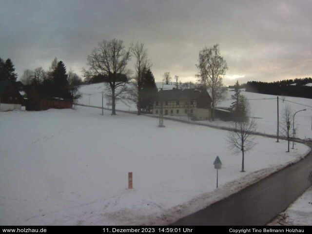 Die Webcam Rodelhang / Skilift Holzhau am 11.12.2023 in Holzhau (Erzgebirge)